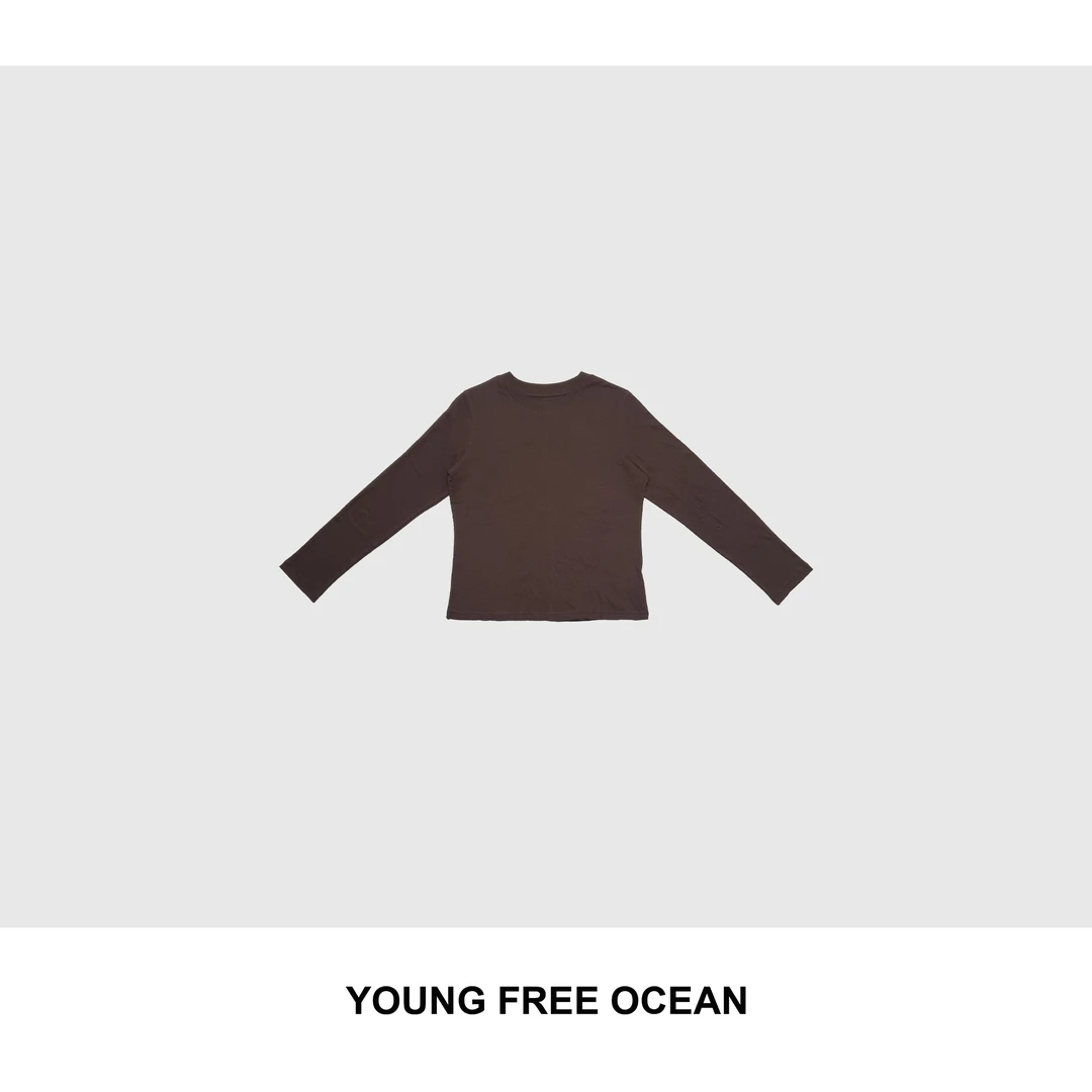 YOUNG FREE OCEAN2025秋款 双层工艺纱圆领T恤X75122