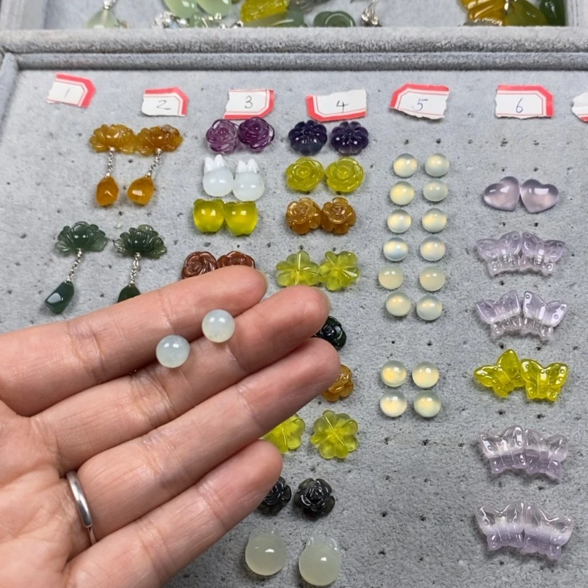 【闪购商品】未镶嵌蛇纹石玉挂件耳饰耳环项链L****儿