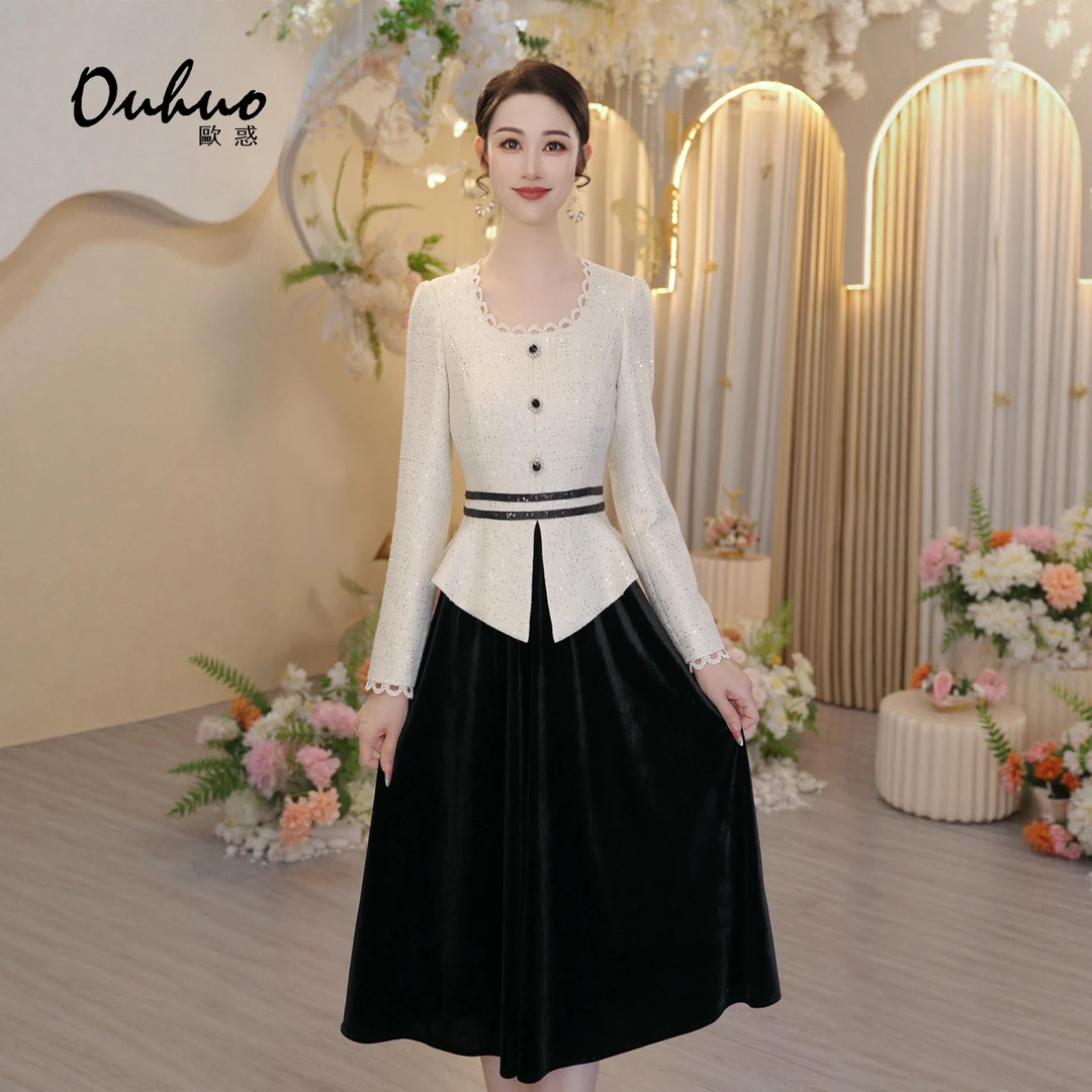 【木木定制】2025年秋冬新款轻职风时尚优雅气质连衣裙OHDRI10041