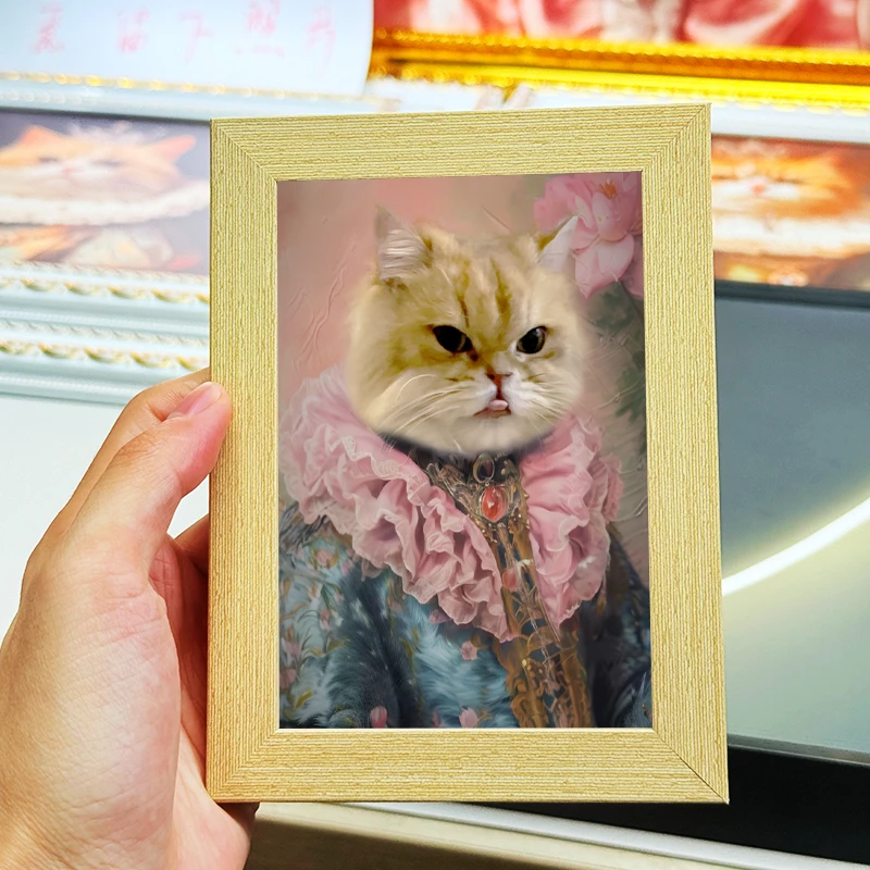 宠物陪伴纪念相框摆台定制 免费冲洗狗狗猫咪照片 猫咪手脚印留念