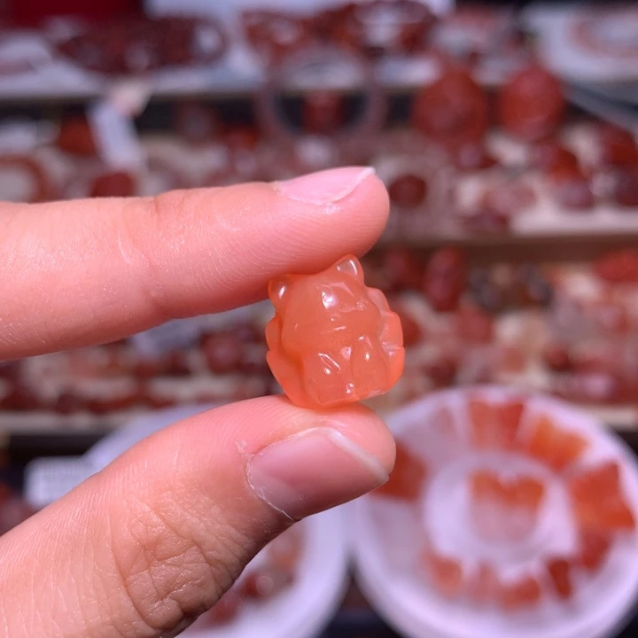 南红玛瑙合金珠宝半成品狐狸