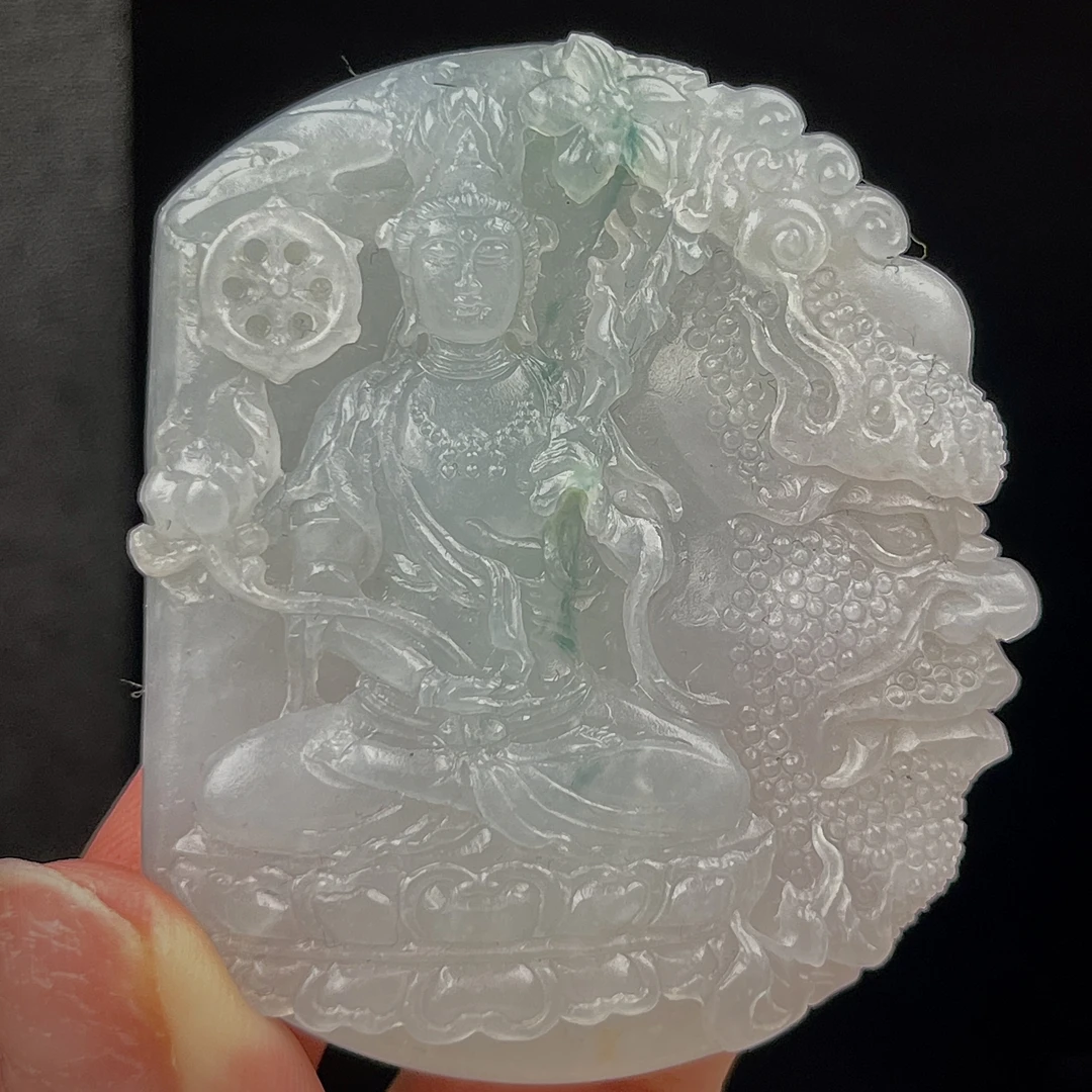 已结缘缅甸翡翠A货冰胶虚空藏