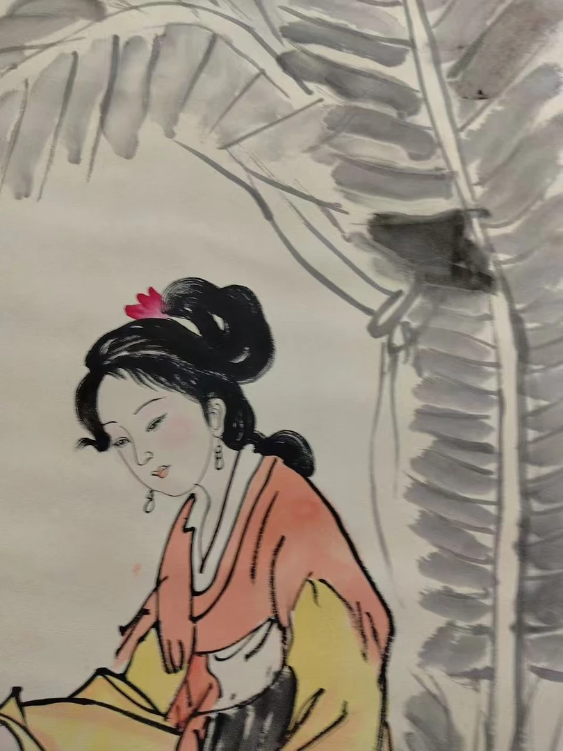 国画仕女人物作品三尺50X100cm宣纸软片