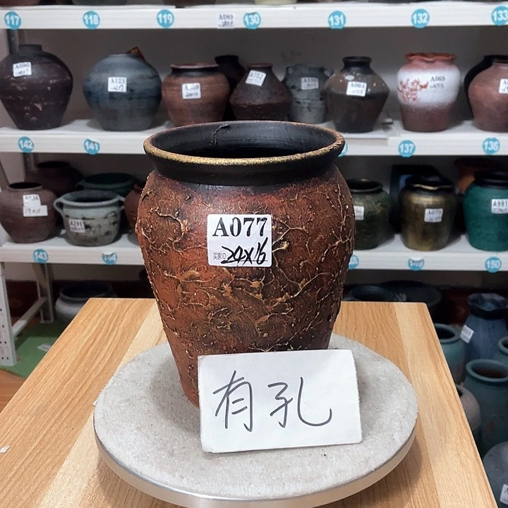 红陶手工制作工艺花盆