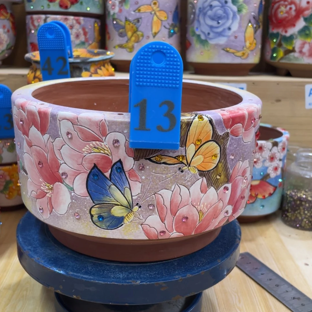 拼盘花盆蝴蝶花盆