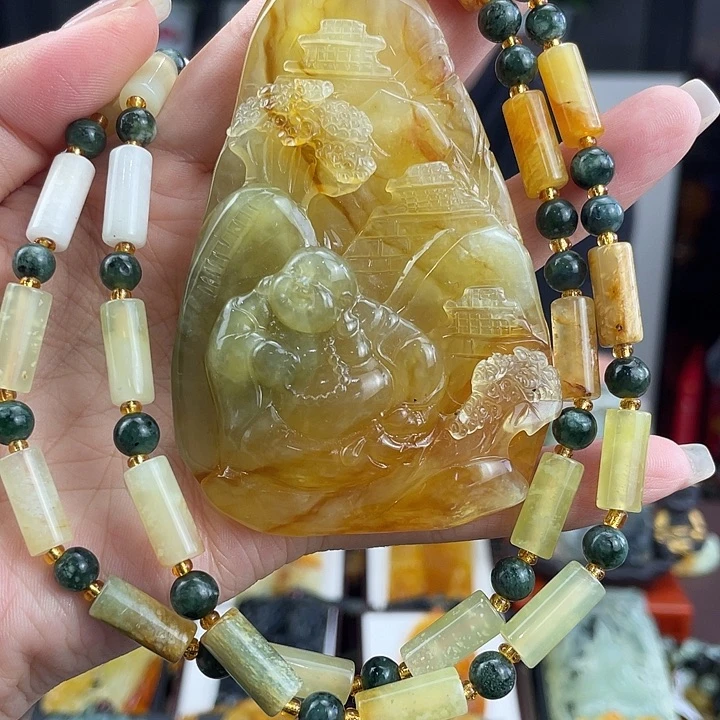 未镶嵌蛇纹石玉颈饰