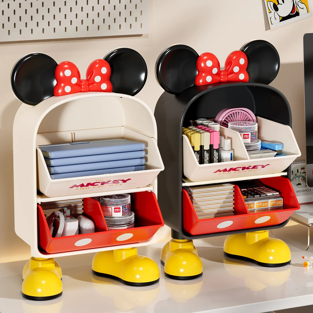Disney/迪士尼桌面收纳盒分隔小杂物办公室置物架书桌文具整理盒