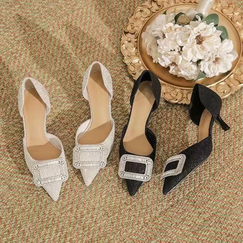 【568-21】#时尚百搭烫钻高跟鞋