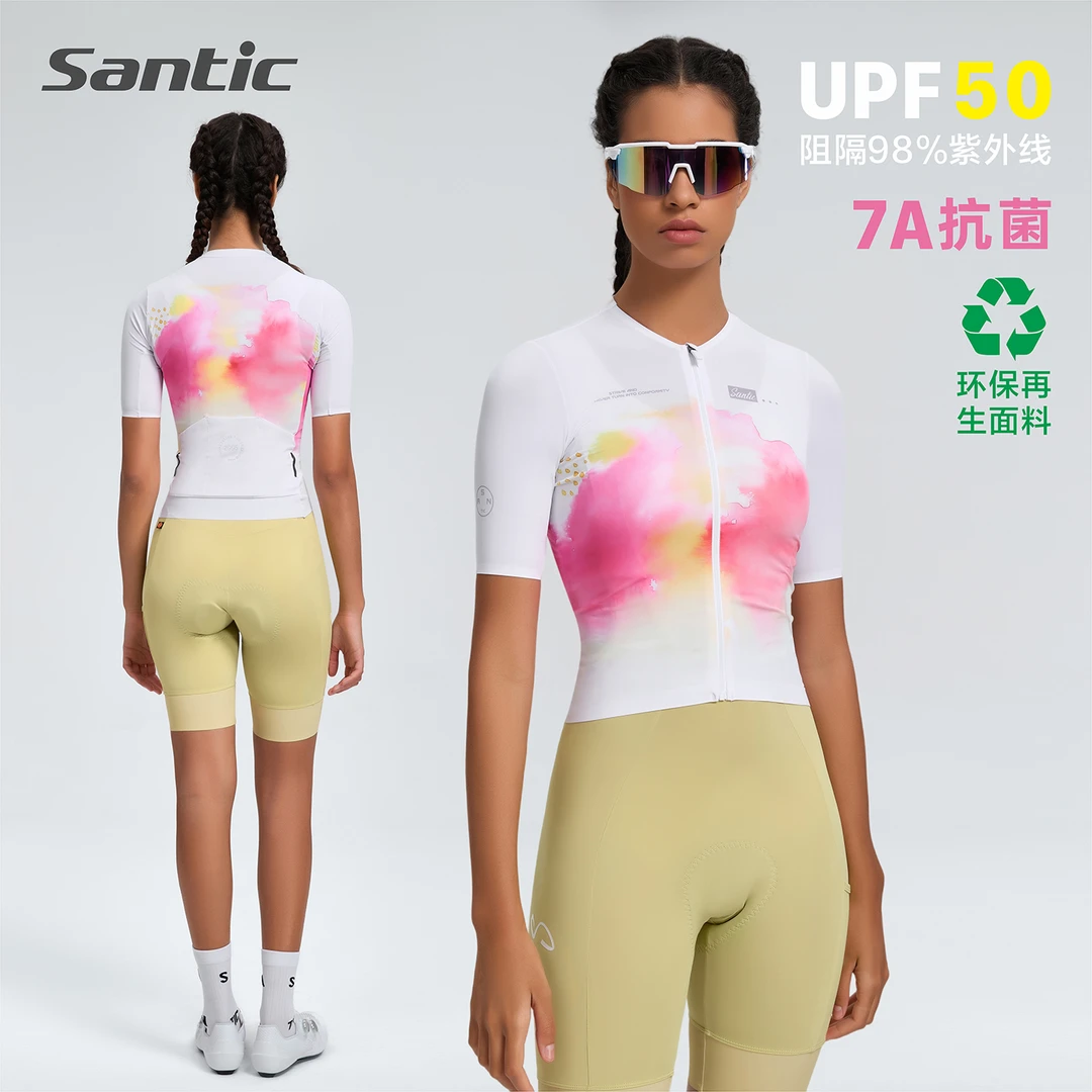 Santic/森地客春夏骑行短袖自行车防晒骑行服公路车上衣女 千妍