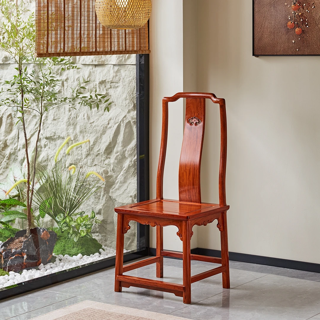 缅花大果紫檀云纹餐椅48/42/106/45书房椅茶椅餐厅实用椅子
