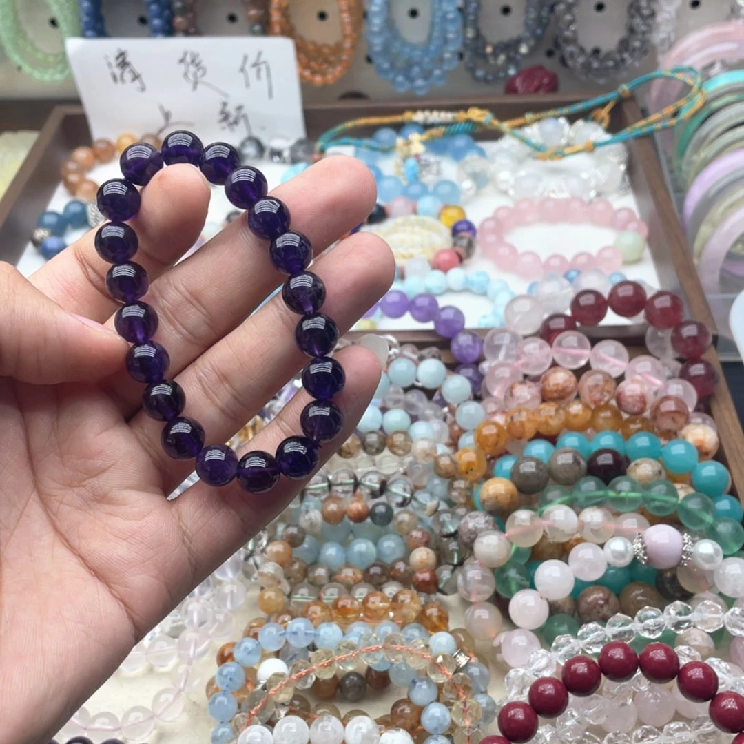 手链银S925镶嵌烟晶9.9咪高冰透乌拉圭