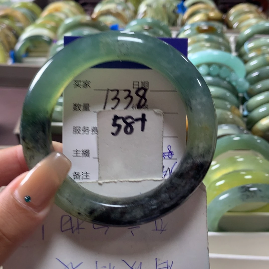 蛇纹石玉未镶嵌手镯1338