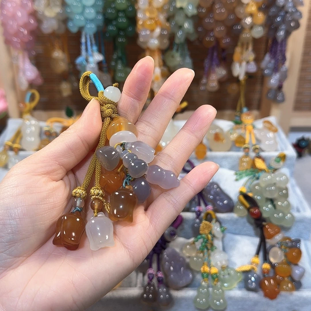 玛瑙/玉髓钥匙挂件福利款通货料子不挑带有包容点未镶嵌