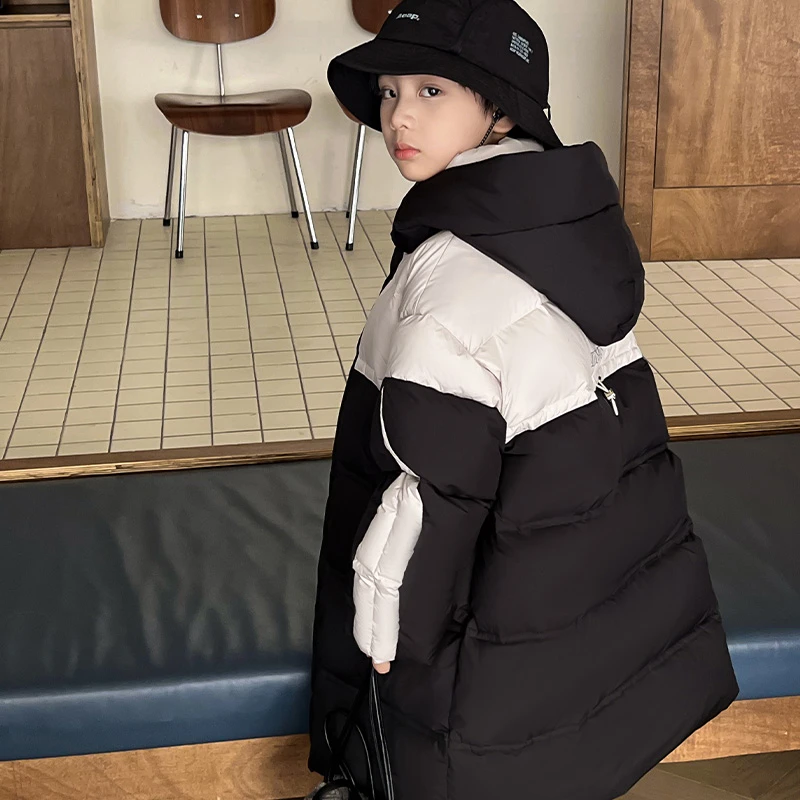 儿童羽绒服女童中长款2024冬季新款中大童装加绒加厚韩版童装外套