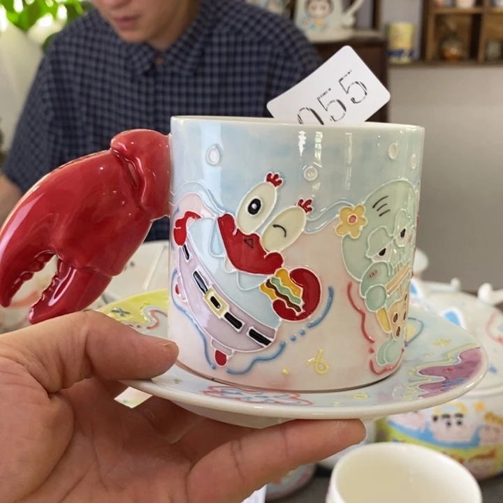 瓷片景德镇釉下彩手绘