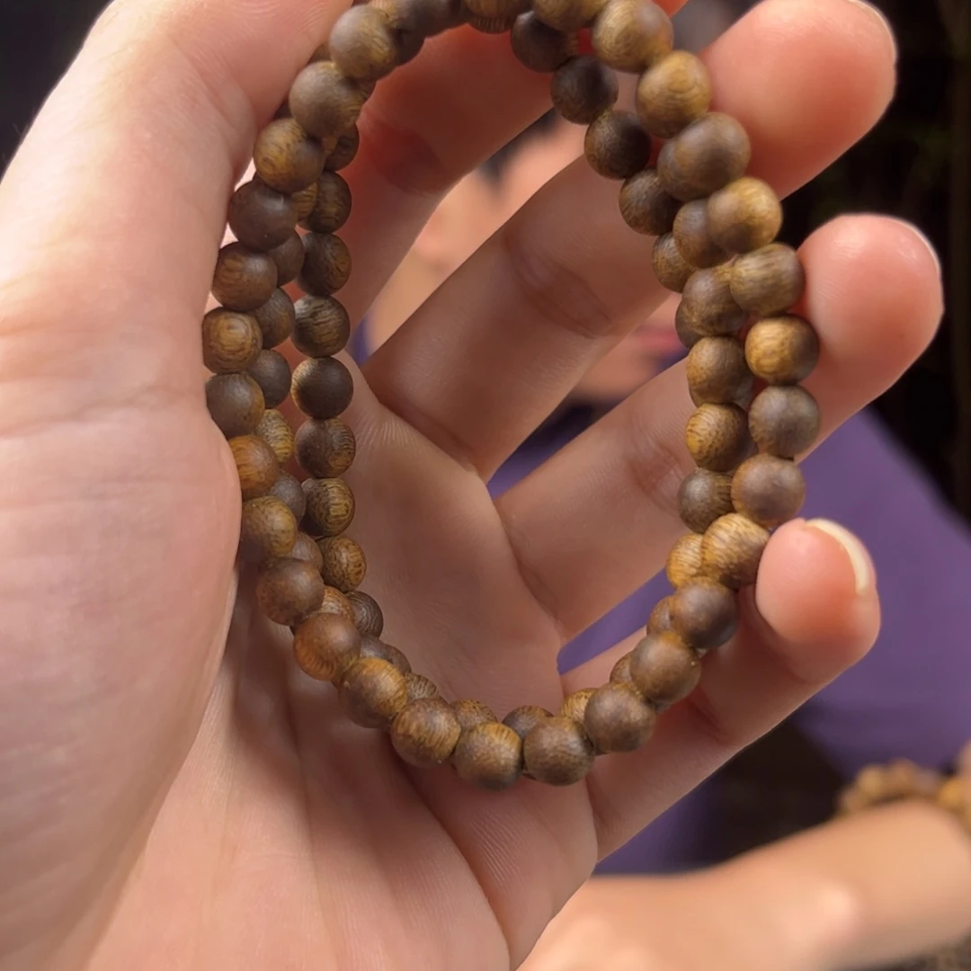 沉香碎屑沉香06mm圆珠单圈 多样性发一