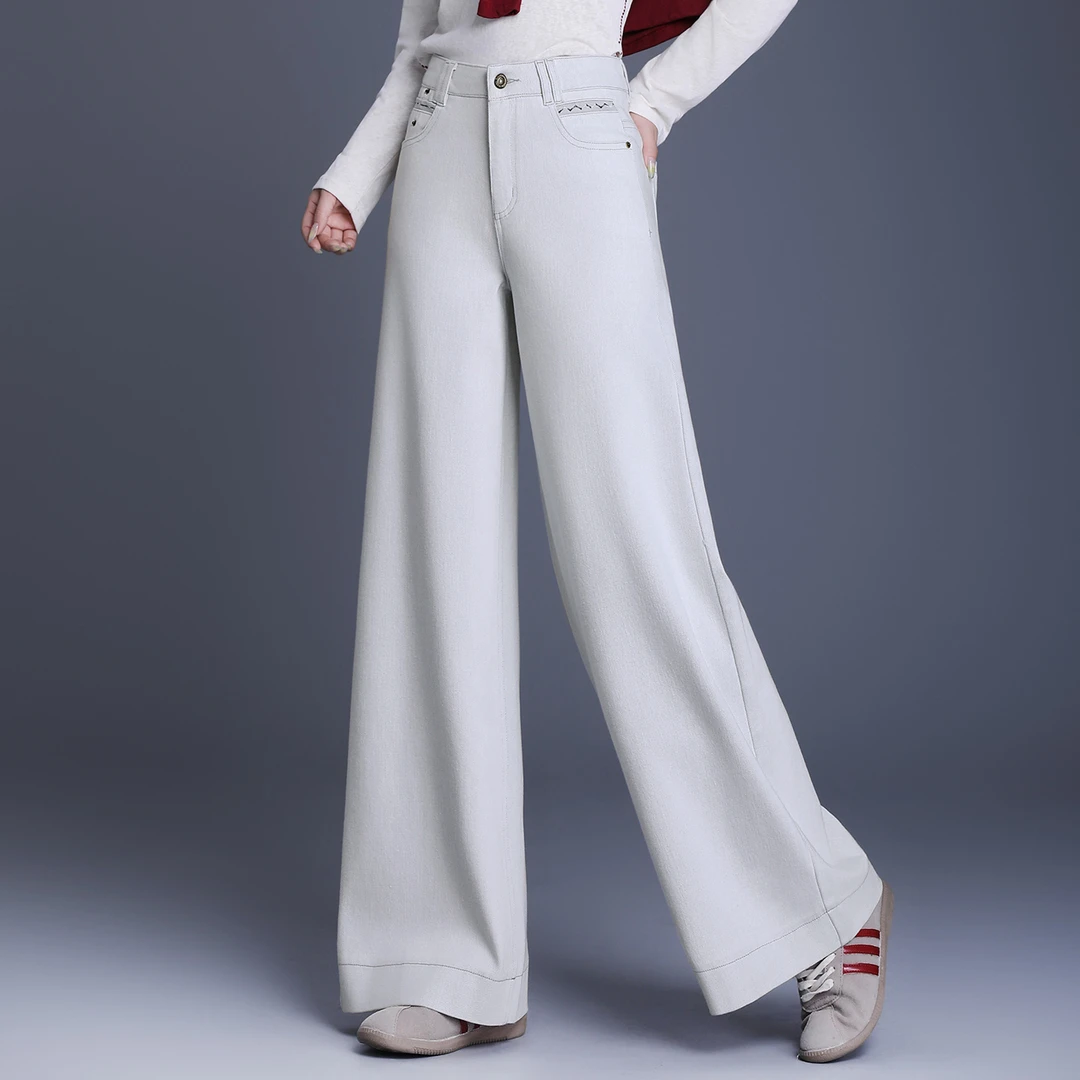 哥弟阿玛施正品高级感牛仔阔腿裤女秋季2025新款宽松直筒裤子爆款