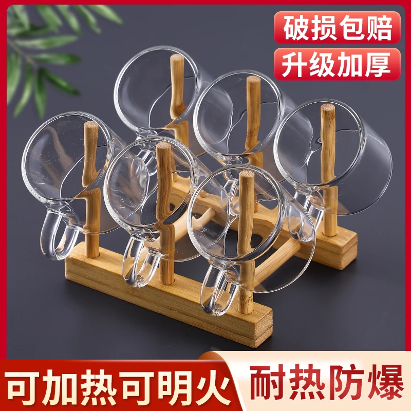 金之香玻璃茶杯家用简约透明耐热加厚品茗杯功夫茶具带把主人茶碗