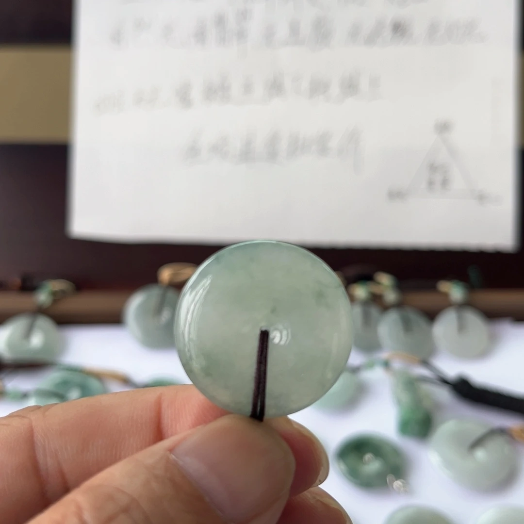 翡翠未镶嵌颈饰天然缅甸翡翠a货平安扣28*5.2