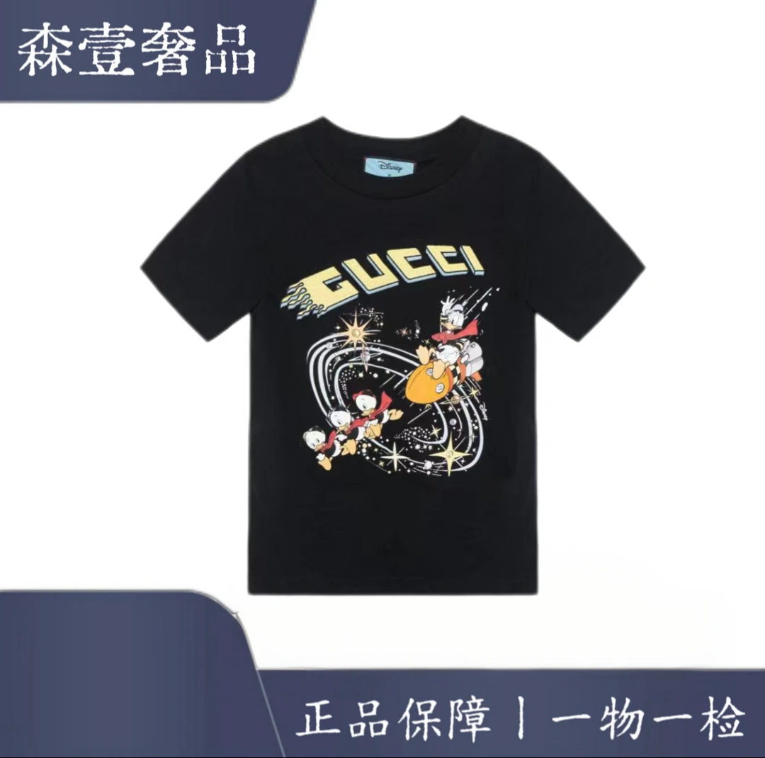 未使用 GUCCI/古驰 SS21 唐老鸭宇宙印花圆领短袖 T恤 女款 黑色