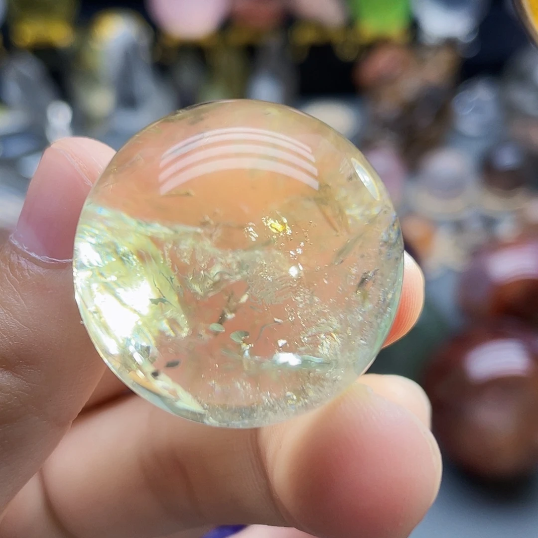 未镶嵌珠宝半成品水晶天然黄水晶30mm