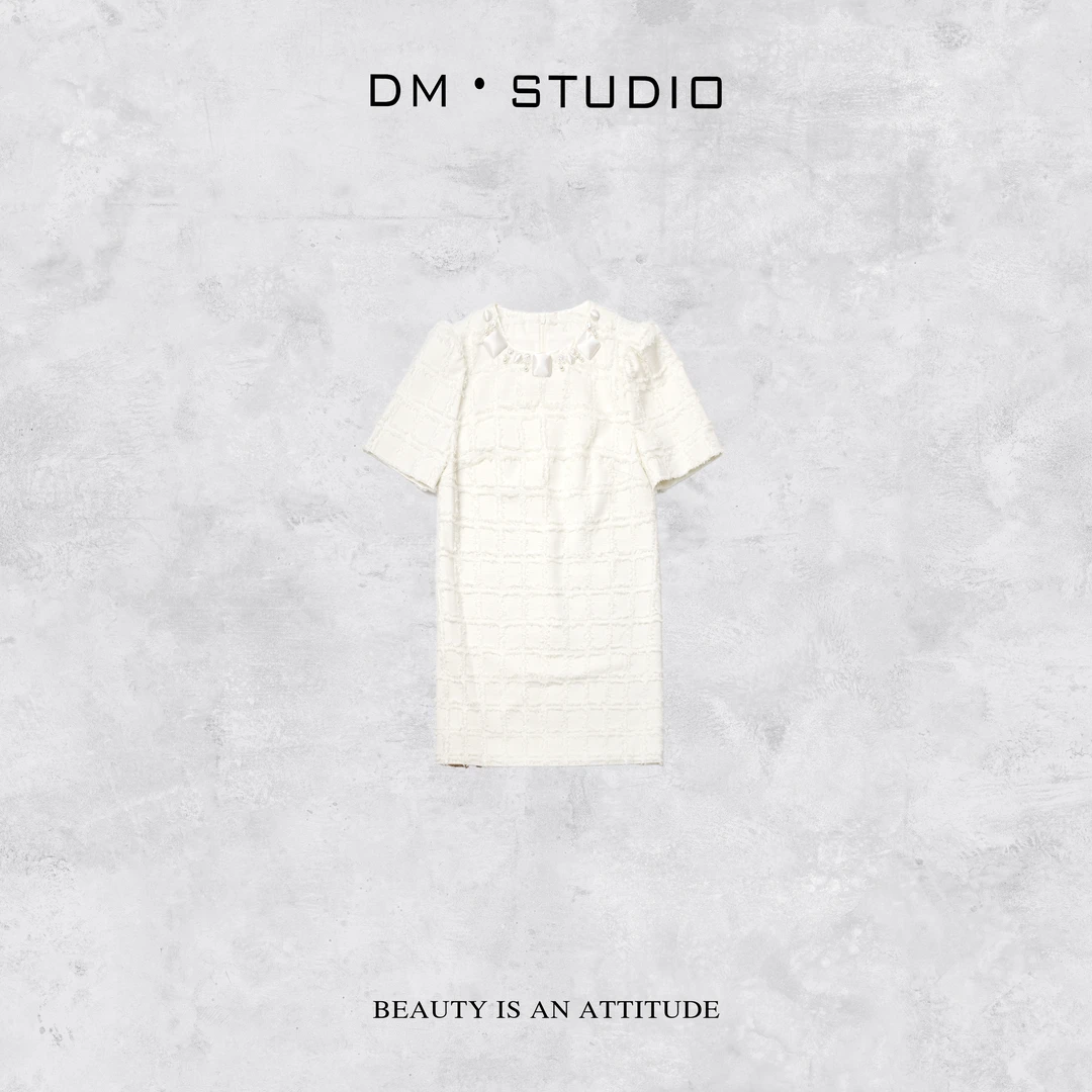 DEDM•STUDIO/小众设计高级感短袖连衣裙（2503LYQ/2025SSW886）