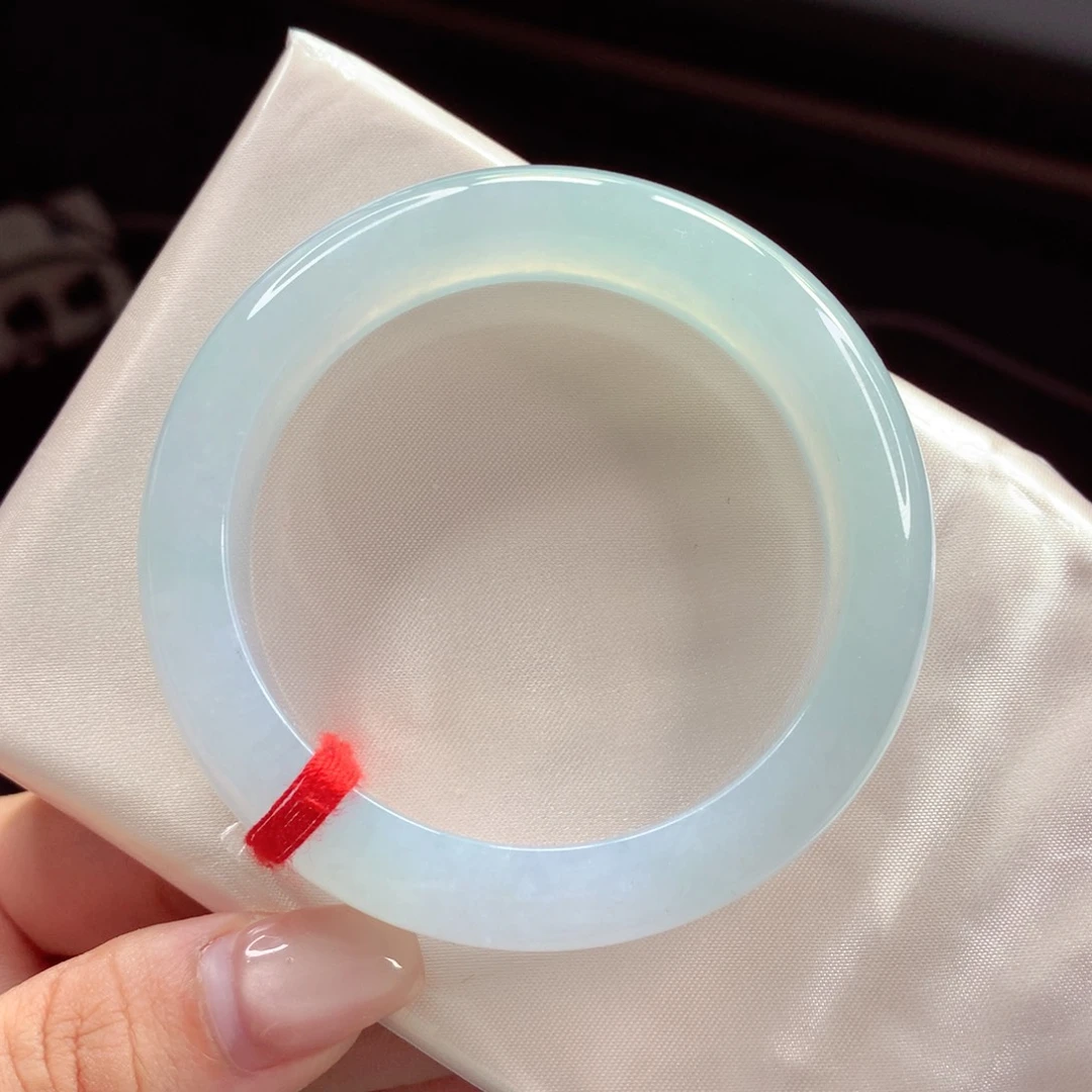 未镶嵌手镯翡翠55.8天空之镜 宽边厚装 完美 小柒