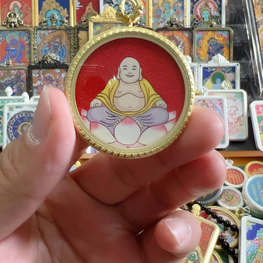 吊坠纯手绘唐卡3.5吊坠