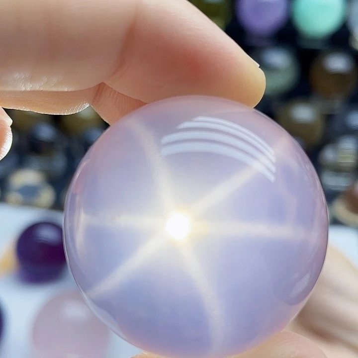 水晶珠宝半成品未镶嵌天然粉晶34.6mm