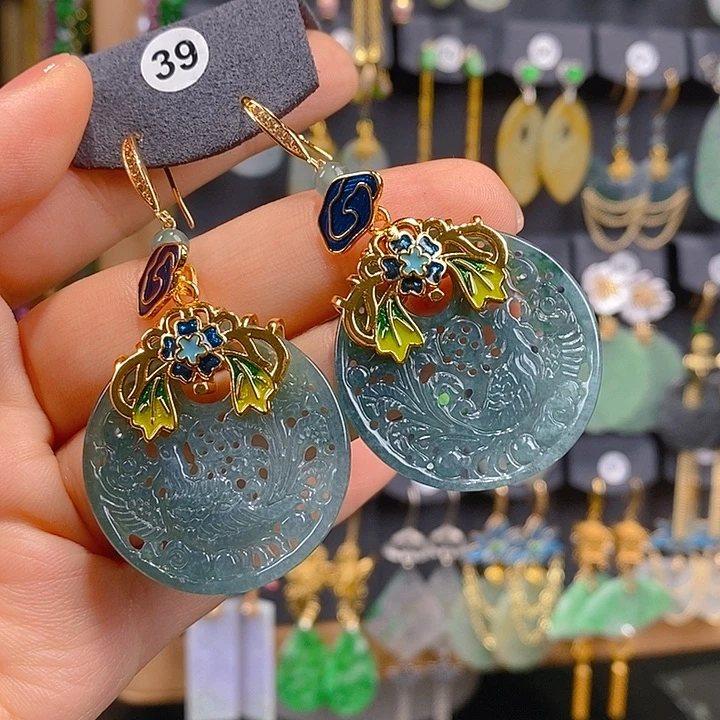 翡翠未镶嵌耳饰翡翠