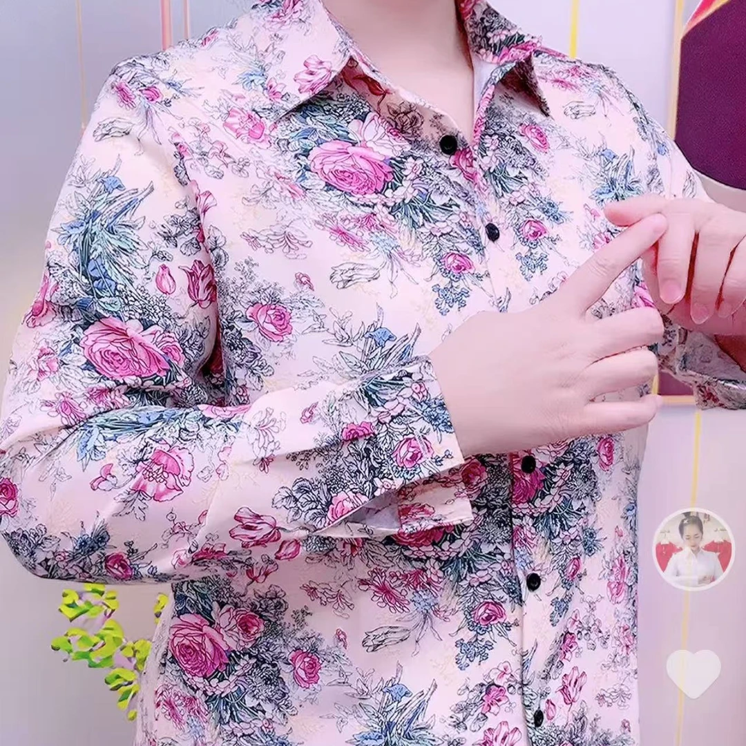 55876款花色衬衫不挑身材不挑年龄时尚百搭减龄