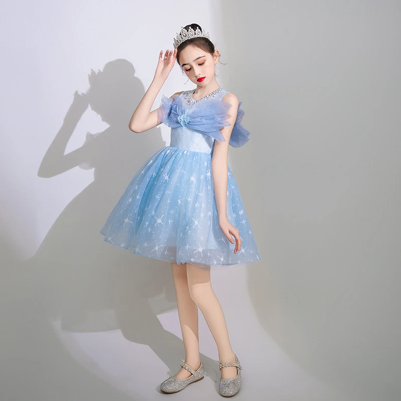 戴维贝拉【断码】儿童主持人晚礼服宝宝女童婚纱花童生日钢琴演出