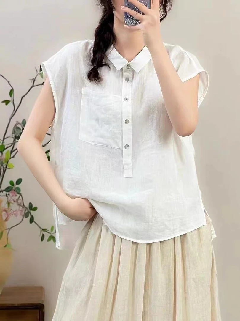 短袖衬衫女宽松小飞袖polo衬衣上衣薄款夏