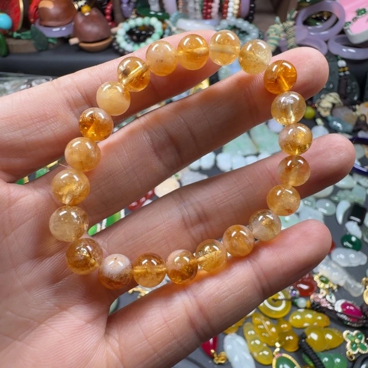 未镶嵌手串黄晶天然黄水晶手串卡8