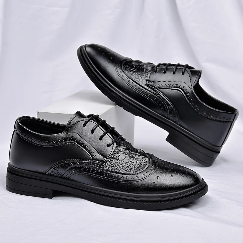 正装商务英伦秋季透气男士秋季商务皮鞋休闲休闲皮鞋