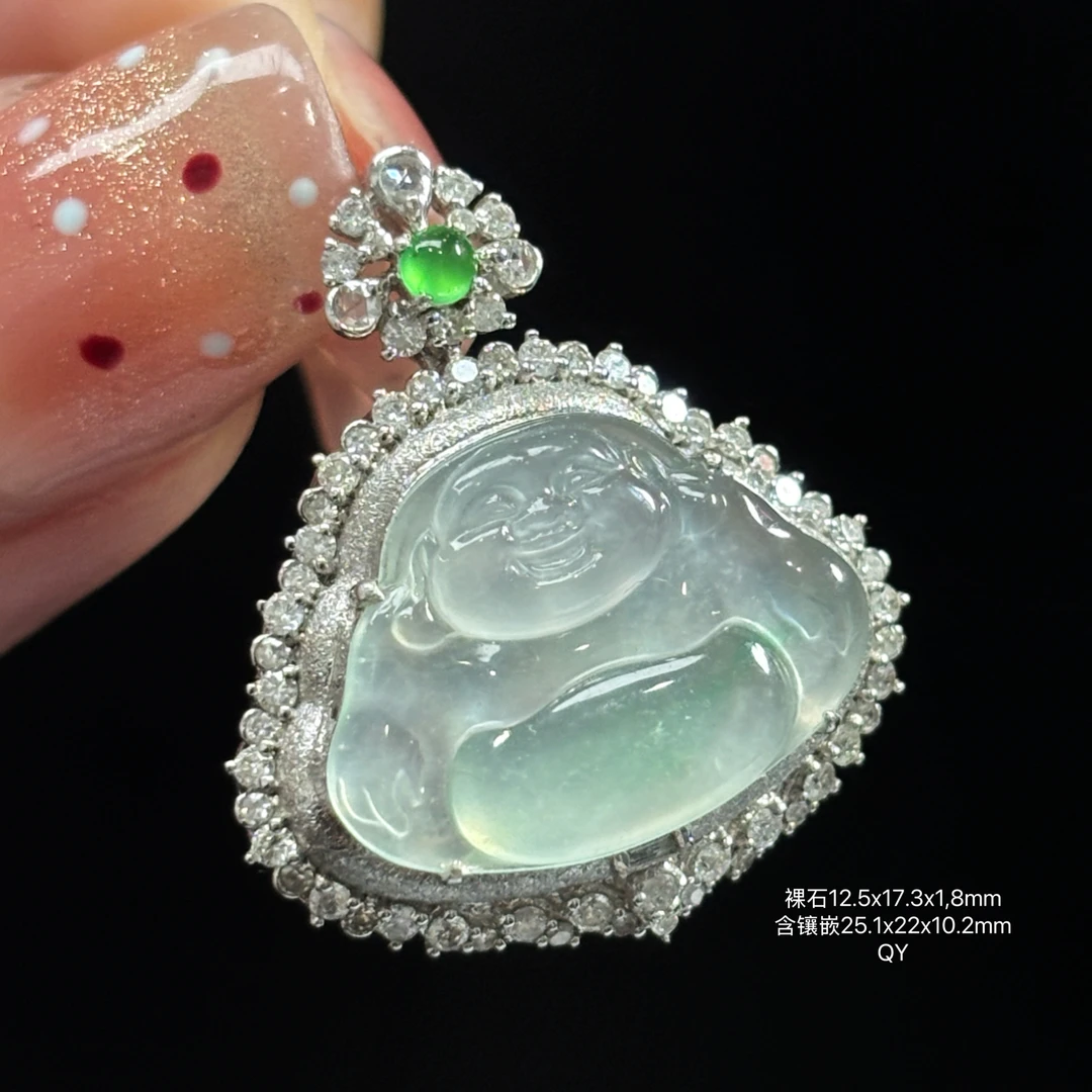《缅甸珠宝严选》缅甸翡翠冰飘绿佛公吊坠（下单质询客服）QY