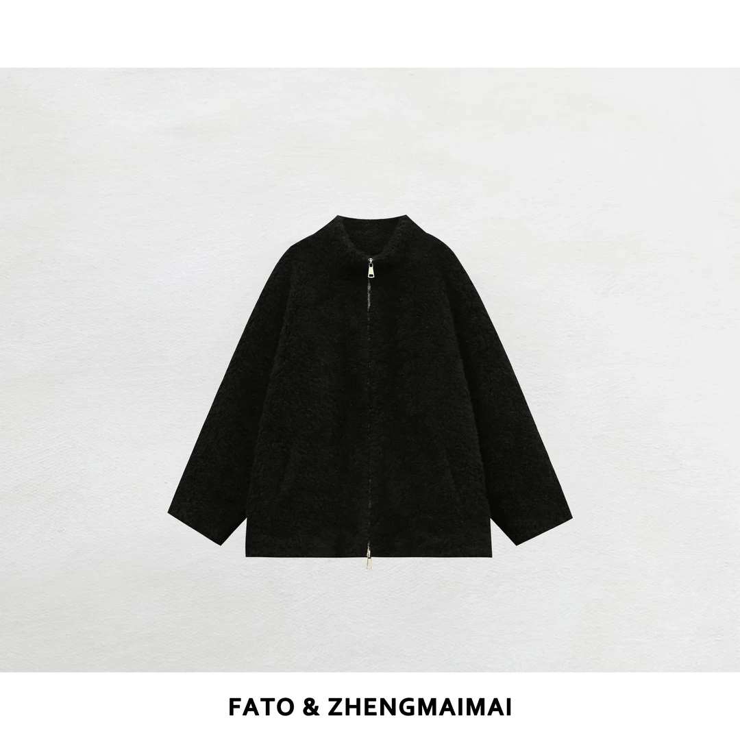 郑买买 黑松露蛋糕 秋冬新款显瘦百搭保暖气质毛毛外套QDD51104W6