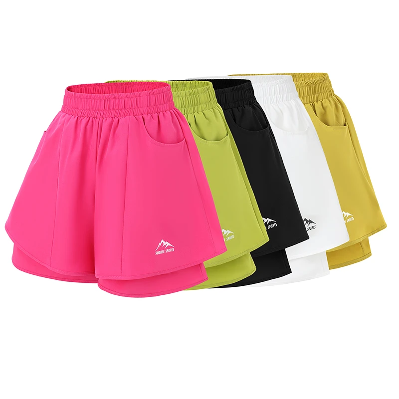 2025夏季新款运动速干高腰透气防走光女式广场舞健身跑步瑜伽短裤