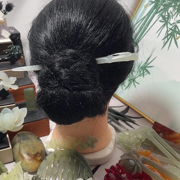 蛇纹石玉合金发饰