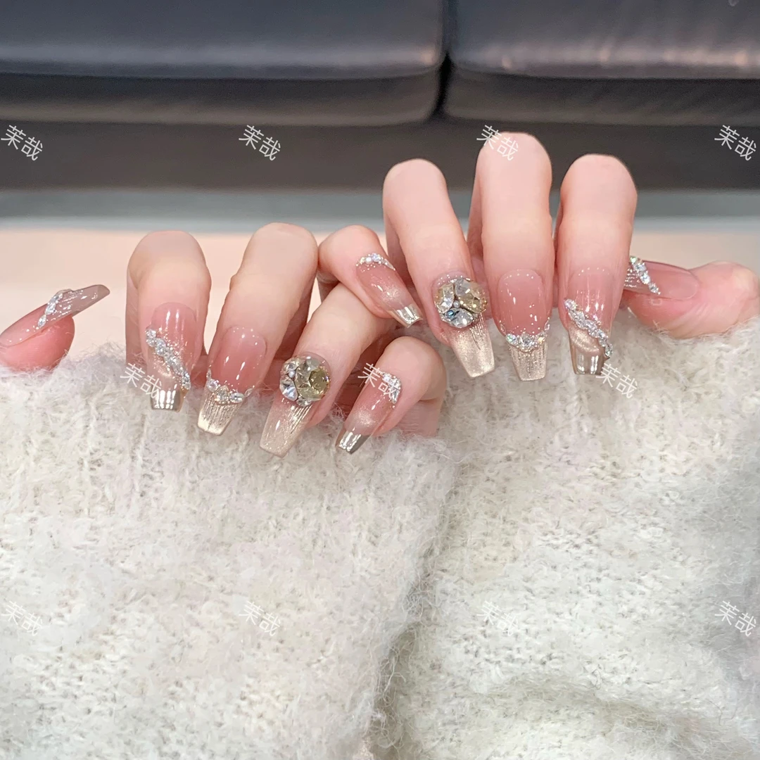 茉哉现货【鎏金岁月】纯手工定制美甲拆卸穿戴甲A3571 A