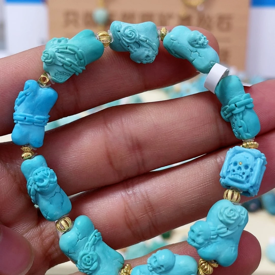 绿松石珠宝奇石18K金镶嵌