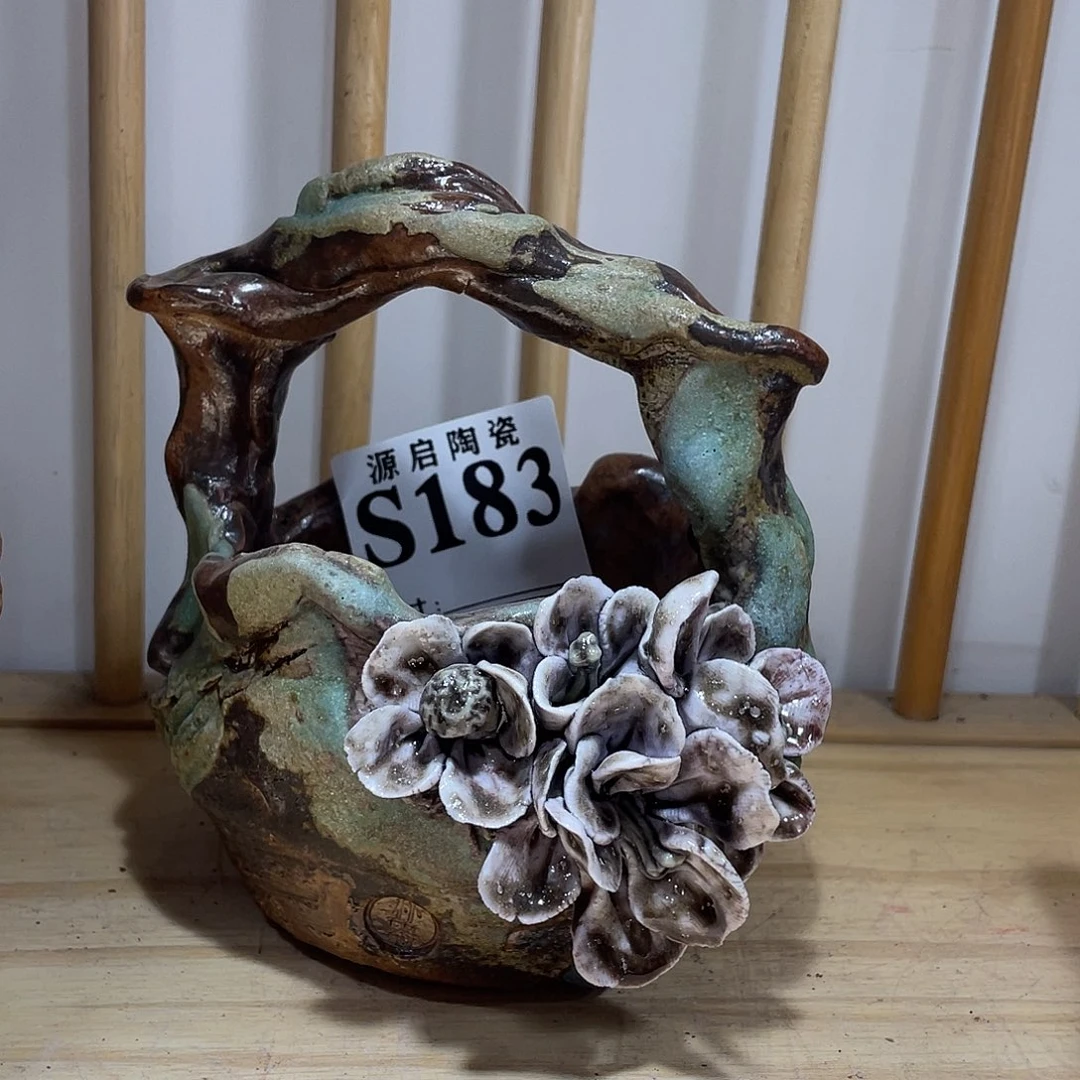 紫砂花盆景德镇陶瓷花盆183