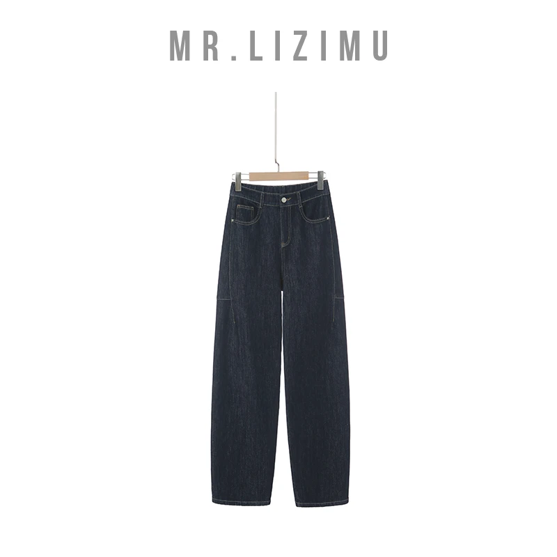 李子木先生黑色直筒裤复古弯刀牛仔裤女款爆款2025新款休闲百搭