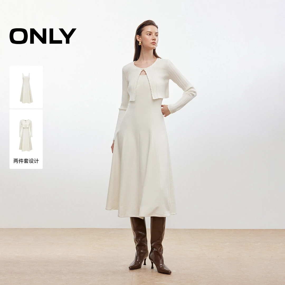 ONLY2025秋季新款气质通勤显瘦中长裙套装连衣裙女|125307008