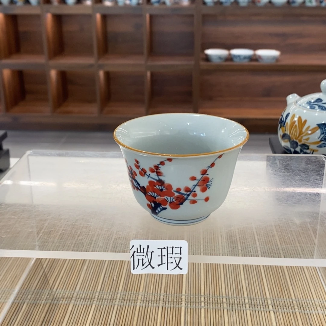 釉下手绘茶具微瑕