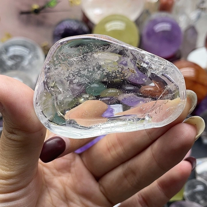 未镶嵌珠宝半成品水晶36白水晶盘长6宽4.2厚1.3