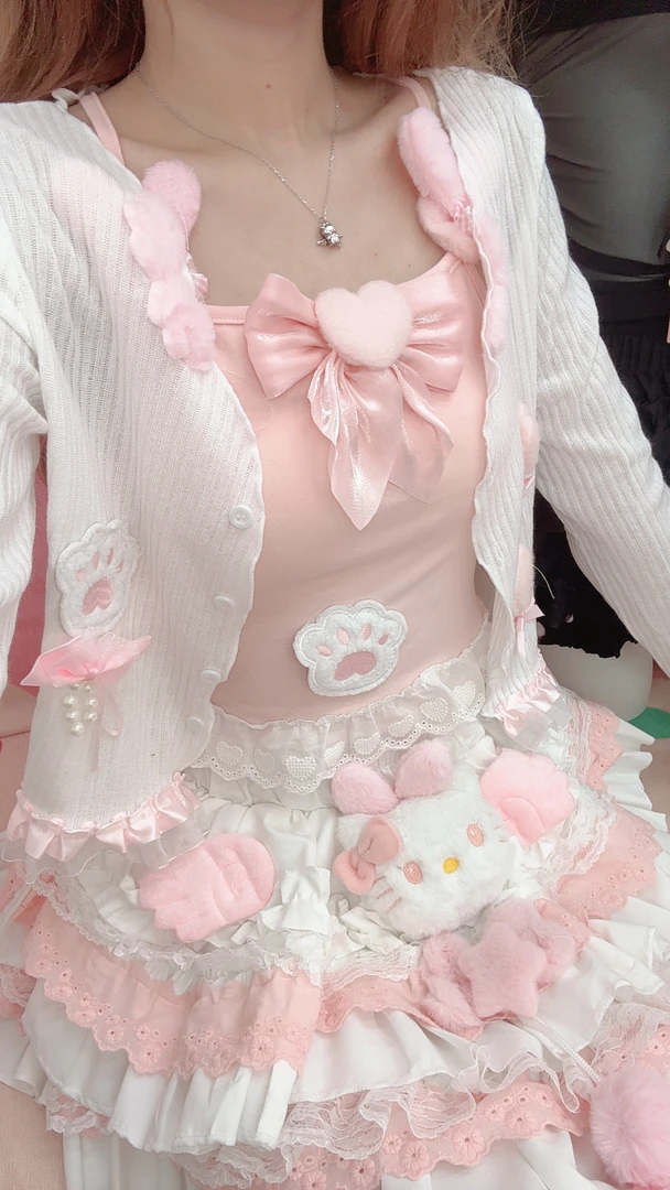 奶熊布偶手作原创萝莉软妹重工日常动漫性感蛋糕裙套装
