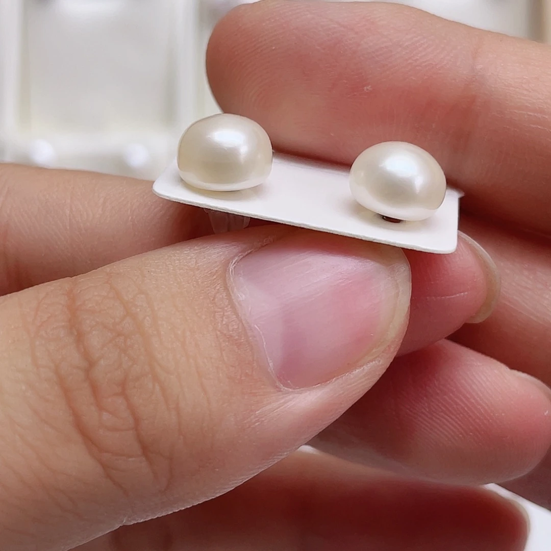 银S925镶嵌淡水珍珠耳饰韩*涵