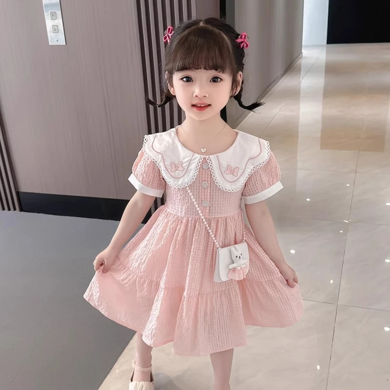 新品巴拉巴拉女童洋气薄款可爱夏季连衣裙宝宝公主短袖裙子2025新