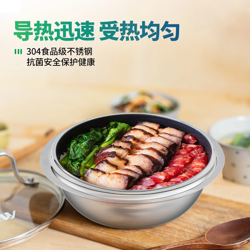 WBK新款TF双面旋风花纹不锈钢多功能韩式料理锅平底石锅拌饭锅